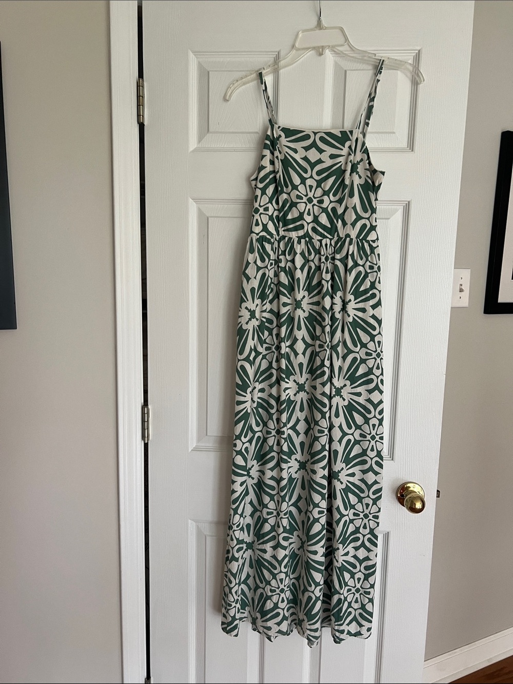 june & hudson Green and Cream Floral Maxi Dress